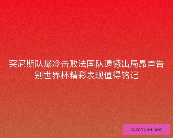 突尼斯队爆冷击败法国队遗憾出局昂首告别世界杯精彩表现值得铭记