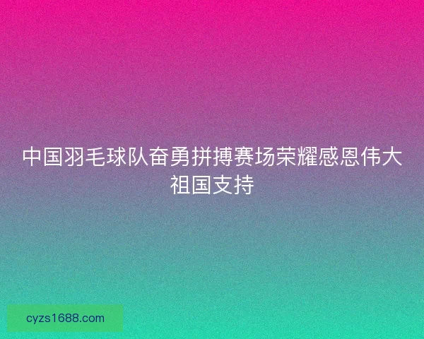 中国羽毛球队奋勇拼搏赛场荣耀感恩伟大祖国支持